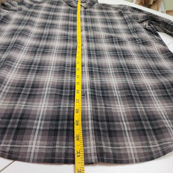 Columbia Mens Out and Back Long Sleeve Shirt Size Medium Black Backland Tartan - Picture 10 of 10